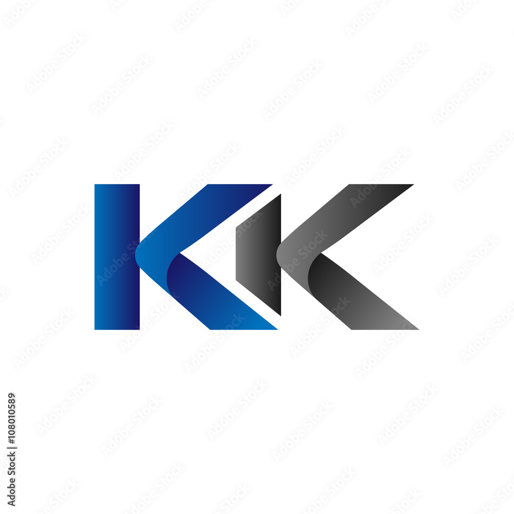 Modern Simple Initial Logo Vector Blue Grey Letters kk Modern Simple Initial Logo Vector Blue Grey Letters kk
