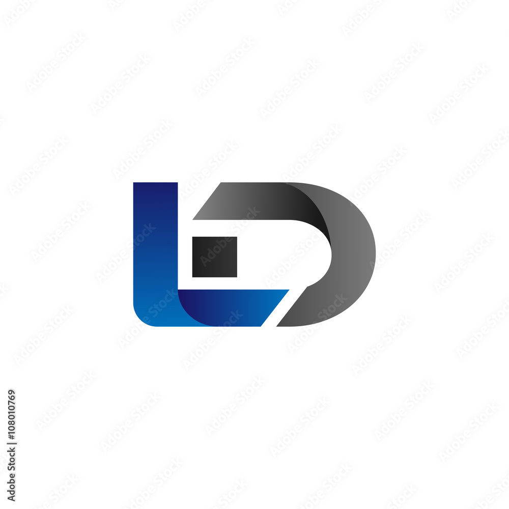 Modern Simple Initial Logo Vector Blue Grey Letters ld Modern Simple Initial Logo Vector Blue Grey Letters ld