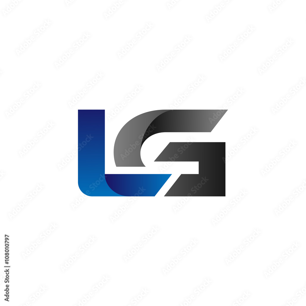 Modern Simple Initial Logo Vector Blue Grey Letters lg Modern Simple Initial Logo Vector Blue Grey Letters lg