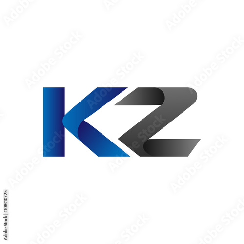 Free Download Modern Simple Initial Logo Vector Blue Grey Letters kz - GFXLoad