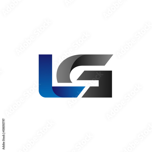 Modern Simple Initial Logo Vector Blue Grey Letters lg photo