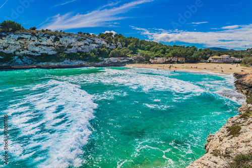 Fototapeta Naklejka Na Ścianę i Meble -  Mediterranean Sea Bay Majorca Cala Romantica Spain