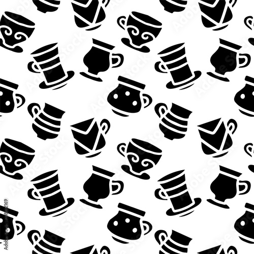 Seamless pattern with cups