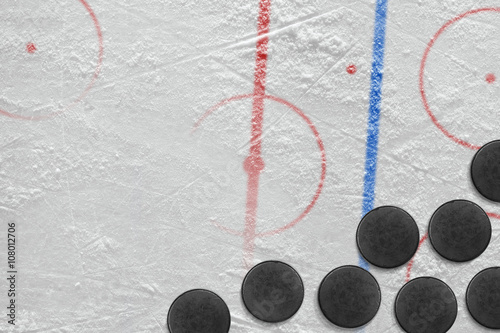 Washers on a hockey rink