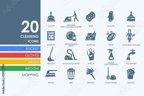 Set of cleaning icons