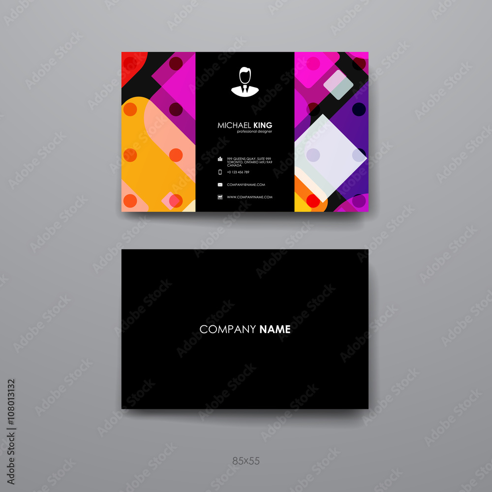 Fototapeta premium Set of Design Business Card Template in abstract background style