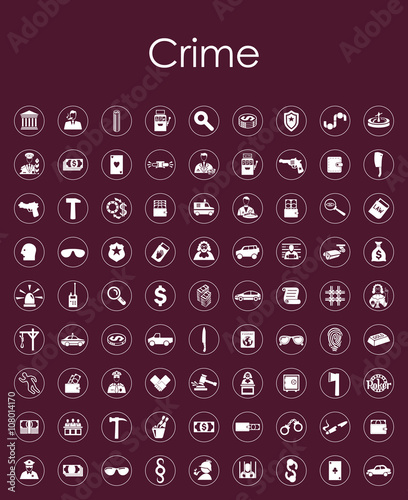 Set of crime simple icons