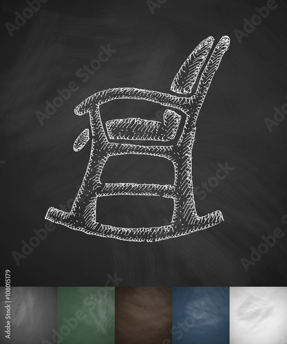 rocking chair icon. Hand drawn vector illustration