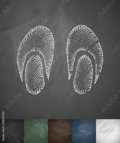 slippers icon. Hand drawn vector illustration