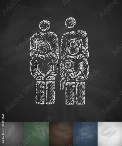 family icon. Hand drawn vector illustration