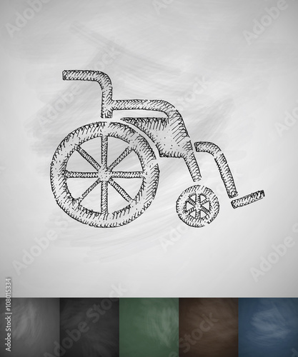 wheelchair icon. Hand drawn vector illustration
