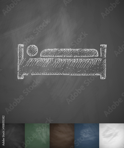 man in bed icon. Hand drawn vector illustration