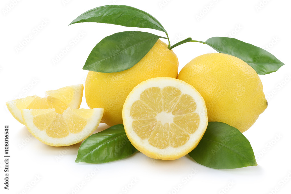 Zitrone Zitronen bio geschnitten Früchte Freisteller freigestel Stock Photo  | Adobe Stock