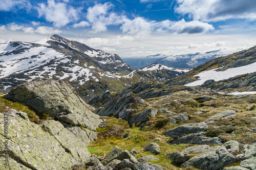 Landscape of norwegian mountain valley