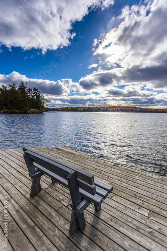 bench view by water edge