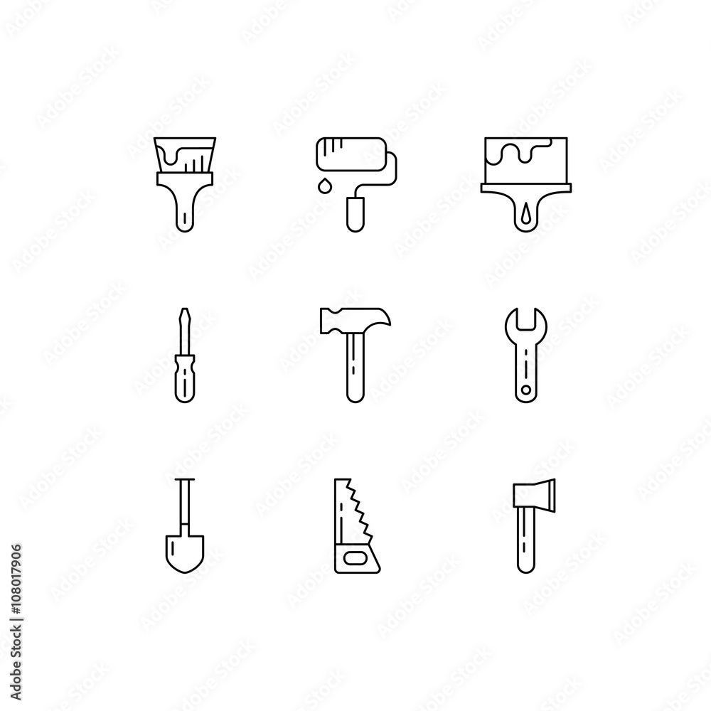 Tools icons. Vector set. Tools icons. Vector set.