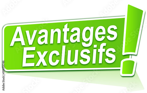 avantages exclusifs sur étiquette vert