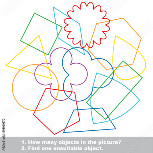 Simple geometric shapes mishmash colorful set in vector. 