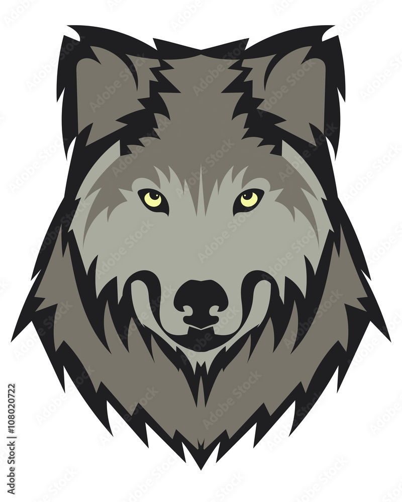 Obraz premium Vector wolf's head as a design element on isolated background