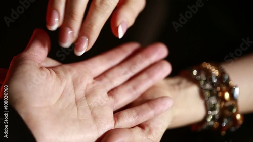 Witch - fortune teller reading fortune. palmistry