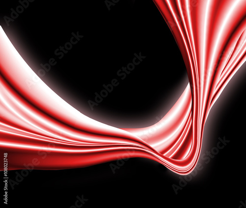 image of abstract red fabric on a black background