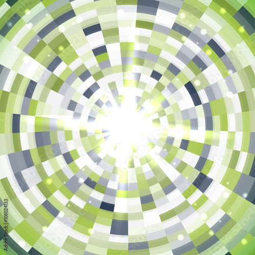 Abstract green round mosaic background