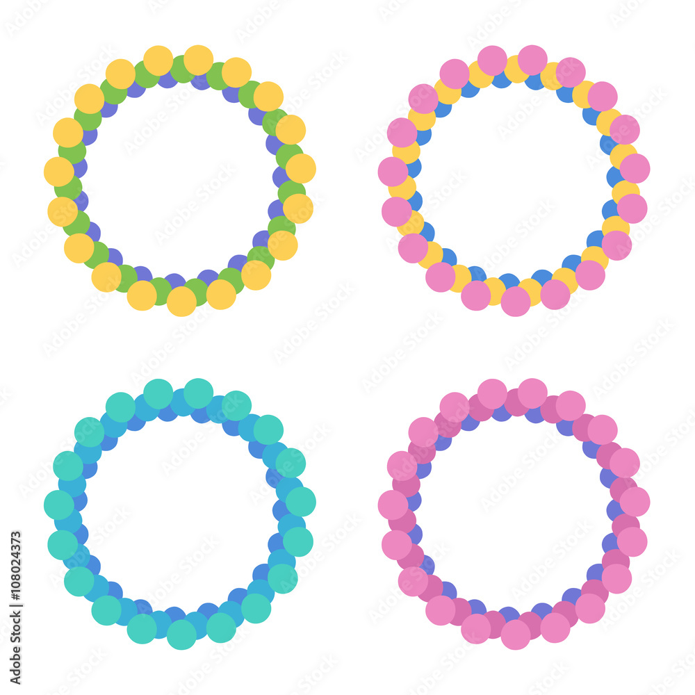 Set of colorful frames isolated on white background. Flat design round frames. Set of colorful frames isolated on white background. Flat design round frames.