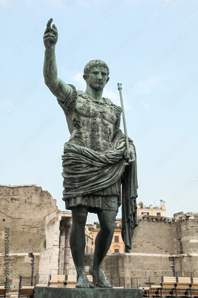 Fototapeta premium Caesar Augustus, ancient statue. Rome, Italy