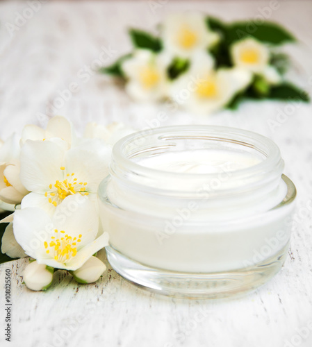 face and body cream moisturizers with jasmine flowers