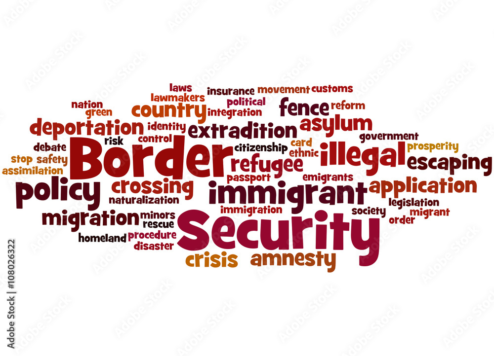 Border Security, word cloud concept 7 Border Security, word cloud concept 7