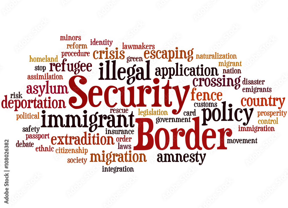 Border Security, word cloud concept 9 Border Security, word cloud concept 9