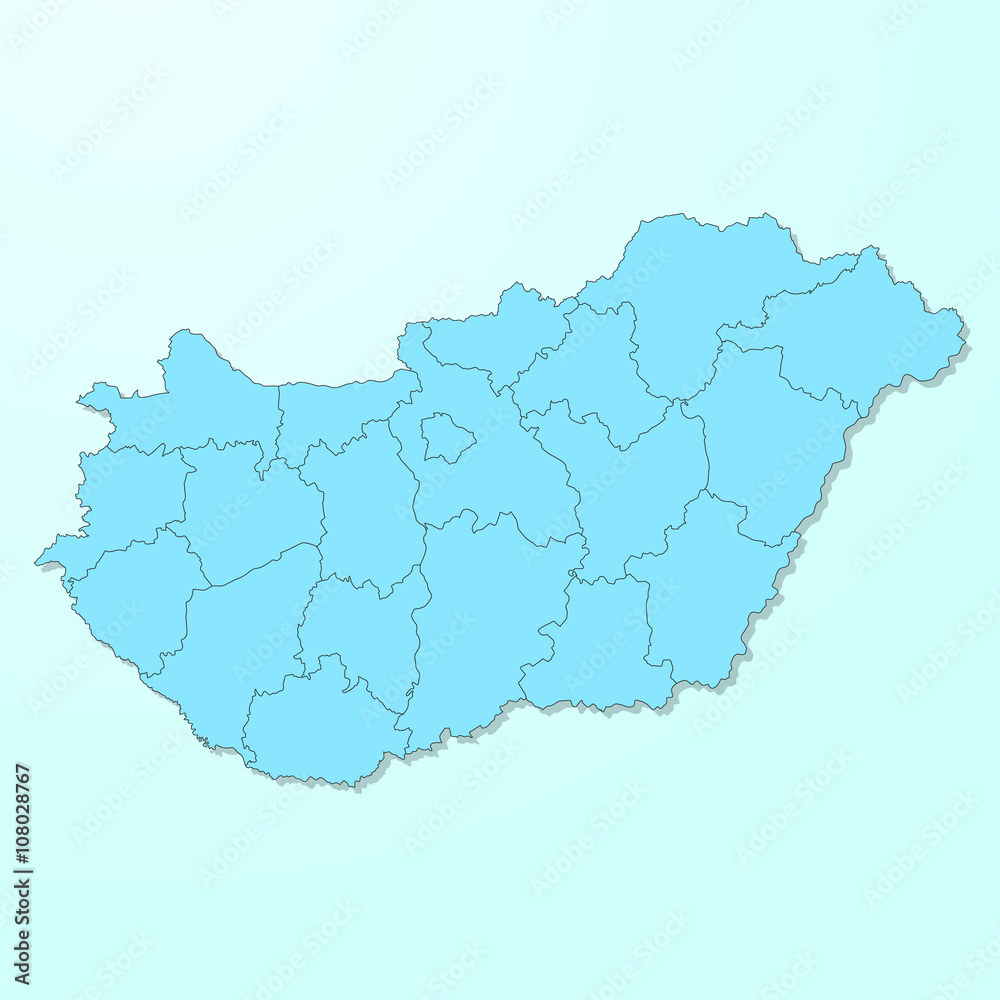Hungary blue map on degraded background vector