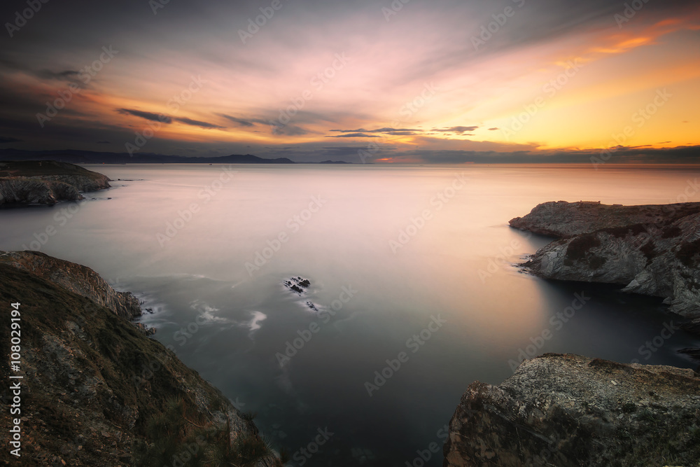 bay of Plentzia at sunset