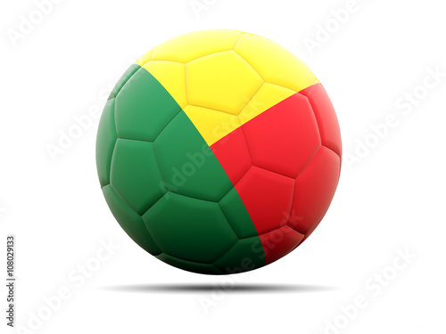 Football with flag of benin