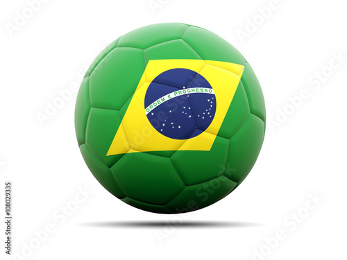 Football with flag of brazil