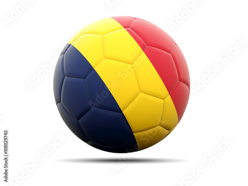 Football with flag of chad