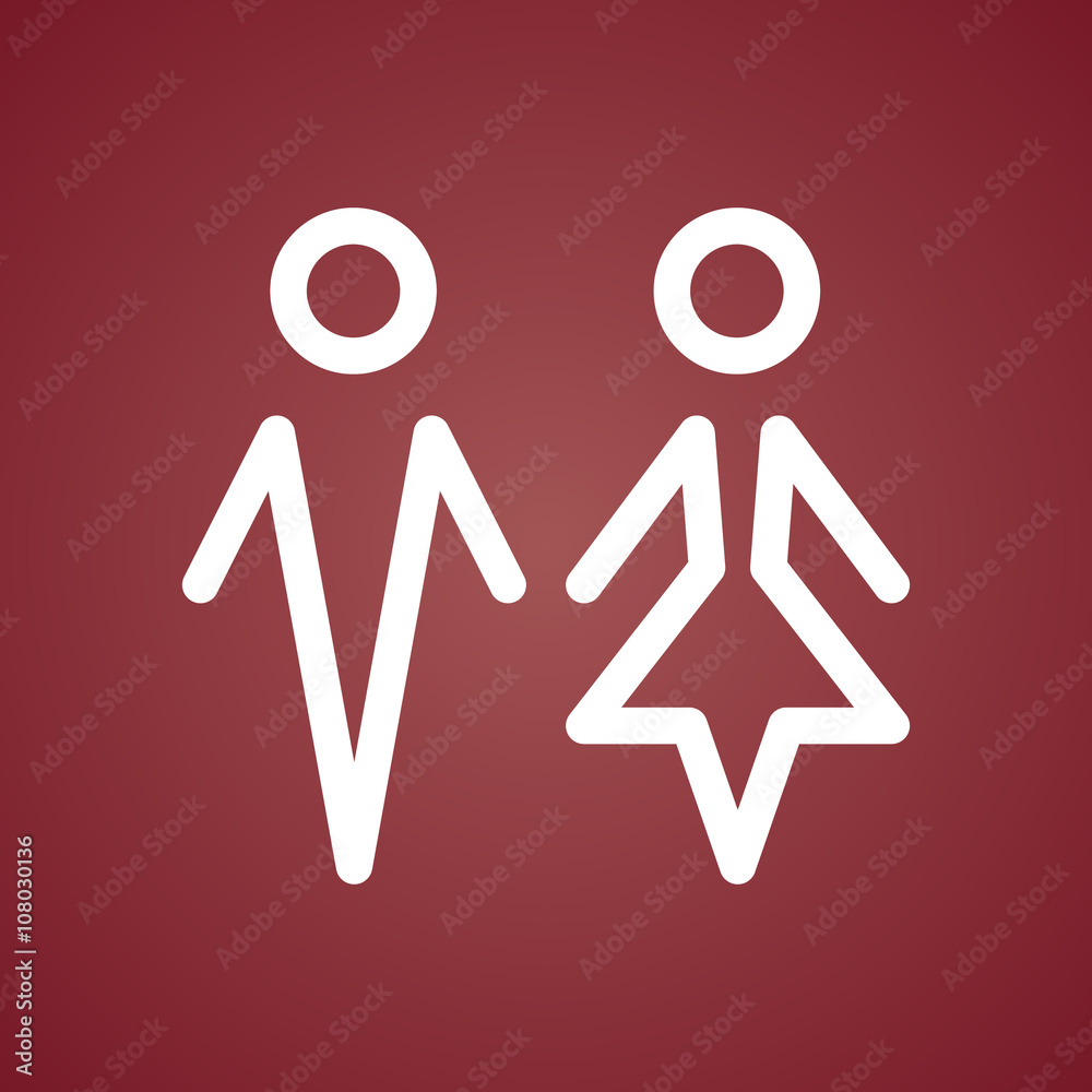 Male and Female Restroom Symbol Icon. Vector Male and Female Restroom Symbol Icon. Vector