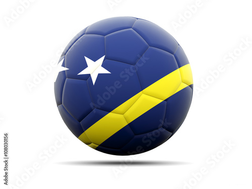 Football with flag of curacao