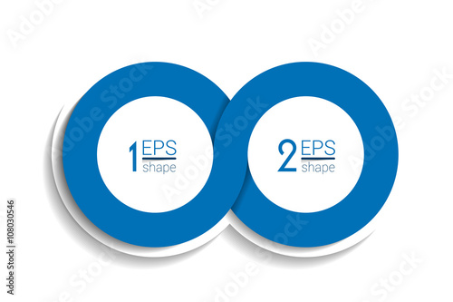 Two business elements banner. 2 steps design, chart, infographic, step by step number option, layout. 3D cyrcle style.