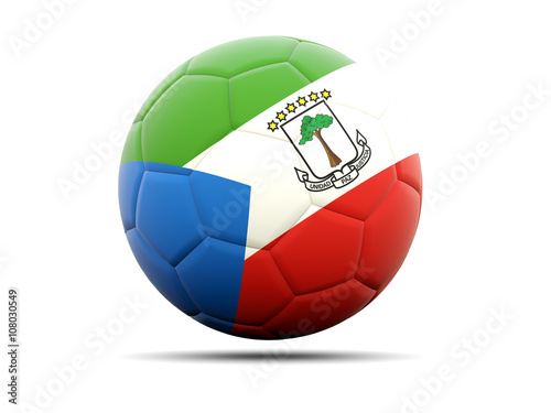 Football with flag of equatorial guinea