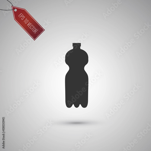 Bottle icon isolated on gray background.