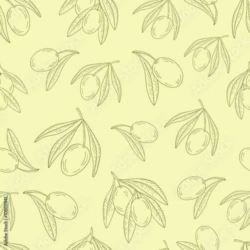 Pattern with branches of the olive tree.