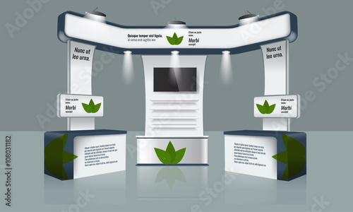 Creative exhibition stand design. Trade Booth template. Corporate identity vector