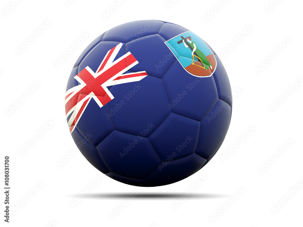 Fototapeta premium Football with flag of montserrat