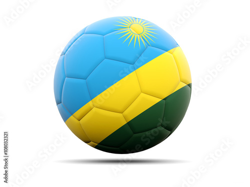 Football with flag of rwanda