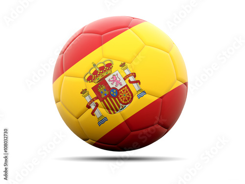 Football with flag of spain