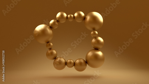 Golden abstract background 3d
