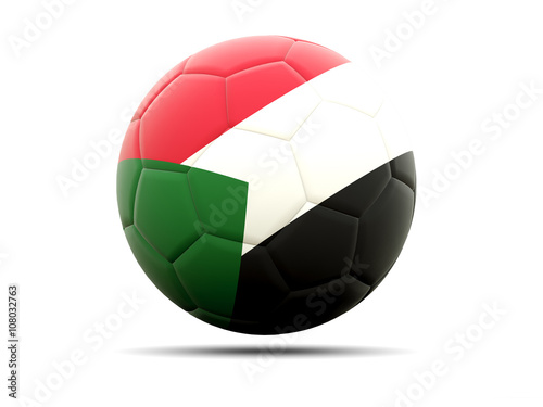 Football with flag of sudan