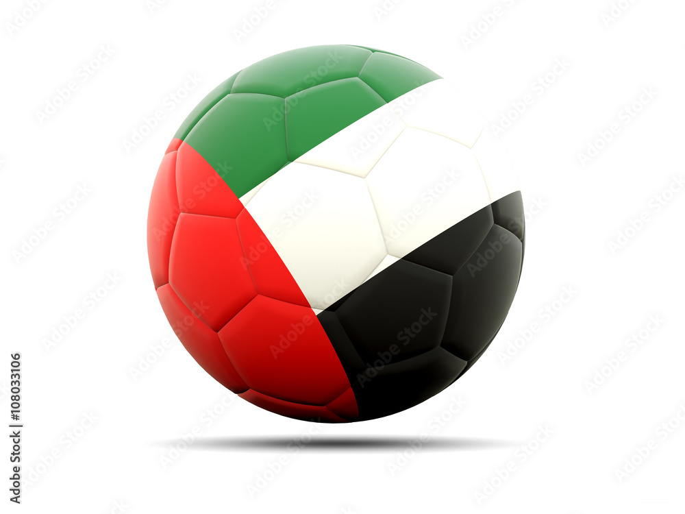 Football with flag of united arab emirates