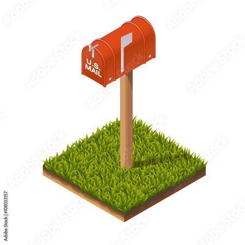 Postbox Isometric Illustration